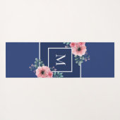 Navy Blue Monogram Best Mama jemals Personalisiert Yogamatte (Rückseite (Horizontal))