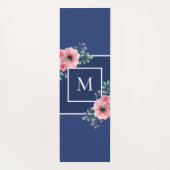 Navy Blue Monogram Best Mama jemals Personalisiert Yogamatte (Rückseite)