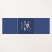 Navy Blue Monogram Best Mama jemals Personalisiert Yogamatte (Vorderseite (Horizontal))