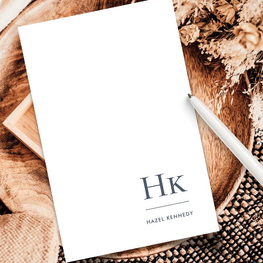Navy Blue Monogram Classic Personalisiert Briefpapier