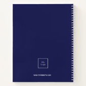 Navy-Blue-Monogram-Firmenlogo Notizblock (Rückseite)