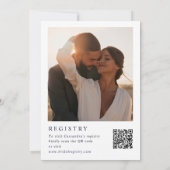 Navy Blue Monogram Foto QR Code Brautparty Einladung (Rückseite)