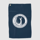 Navy Blue Monogram Golfer Swing Golfhandtuch (Vorderseite)