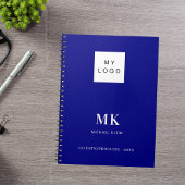 Navy Blue Monogram Initial Business Notizblock