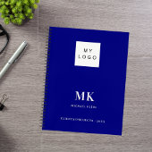 Navy Blue Monogram Initial Business Notizblock