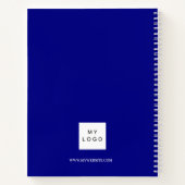 Navy Blue Monogram Initial Business Notizblock (Rückseite)