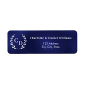 Navy blue monogram initials wreath return address (Vorne)