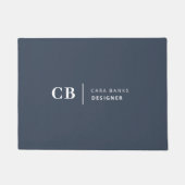 Navy Blue Monogram Modern Minimal einfach Fußmatte (Vorderseite)
