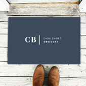 Navy Blue Monogram Modern Minimal einfach Fußmatte