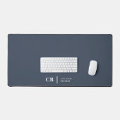 Navy Blue Monogram Modern Minimal einfach Schreibtischunterlage (Tastatur & Maus)
