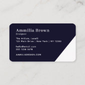 Navy Blue Monogram | Modernes Minimalistisches Des Visitenkarte (Rückseite)