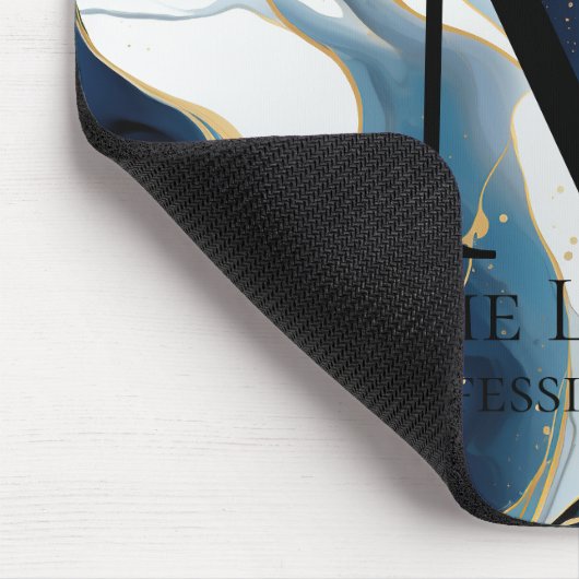 Navy Blue Monogram Mousepad (Ecke)