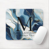 Navy Blue Monogram Mousepad (Mit Mouse)