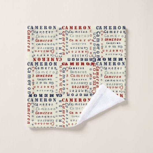 Navy Blue Monogram Name Geschenke für Kinder Baseb Badhandtuch Set (Waschlappen)