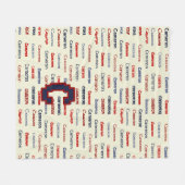 Navy Blue Monogram Name Geschenke für Kinderbetten Fleecedecke (Vorderseite (Horizontal))