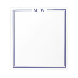 Navy Blue Monogram Notizblock