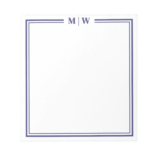 Navy Blue Monogram Notizblock (Vorderseite)