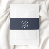 Navy Blue Monogram Script Ampersand Einladungsbanderole