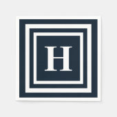 Navy Blue Monogram Serviette (Vorderseite)