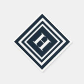 Navy Blue Monogram Serviette (Ecke)