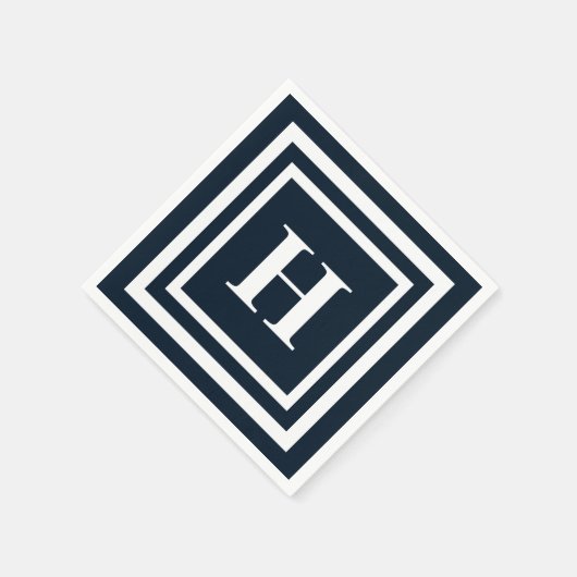 Navy Blue Monogram Serviette (Ecke)