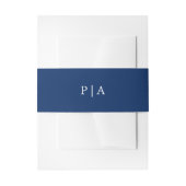 Navy Blue Monogram Simple Wedding Einladungsbanderole (Vorderseite Beispiel)