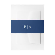 Navy-Blue Monogramm Einfache Hochzeit