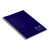 Navy-Blue-Monogramm Geschäftsklassiker-Geschenknot Notizblock (Rechte Seite)