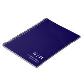 Navy-Blue-Monogramm Geschäftsklassiker-Geschenknot Notizblock (Linke Seite)