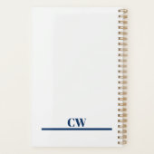 Navy-Blue Monogramm Personalisiert Planer (Rückseite)