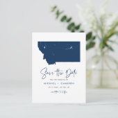 Navy Blue Montana Staat Karte QR-Code Save the Dat (Stehend Vorderseite)