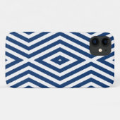 Navy Blue Moods Diamond Chevrons Case-Mate iPhone Hülle (Rückseite (Horizontal))