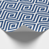 Navy Blue Moods Diamond Chevrons Geschenkpapier (Ecke)