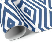 Navy Blue Moods Diamond Chevrons Geschenkpapier (Rolleneckpunkt)