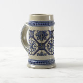 “Navy Blue Mosaic”  Bierglas (Vorderseite Links)