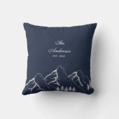 Navy Blue Mountain Pine Family Kissen (Rückseite)