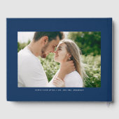 Navy Blue Mr. & Mrs. Elegant Script Wedding Gästebuch (Rückseite)
