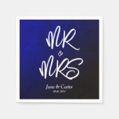 Navy Blue Mr. Mrs Serviette (Vorderseite)
