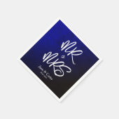 Navy Blue Mr. Mrs Serviette (Ecke)