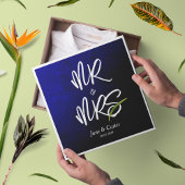 Navy Blue Mr. Mrs Serviette