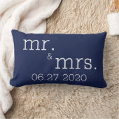 Navy Blue Mr. und Mrs Modern Wedding Pillows Lendenkissen (Decke)