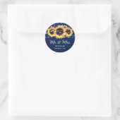 Navy Blue Mr. und Mrs. Sunflower Wedding Stickers (Tasche)