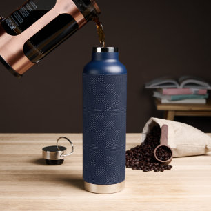 Navy Blue Mud Tuch Inspiriert Diamond Muster Trinkflasche