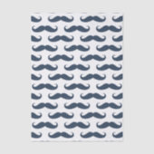 Navy Blue Mustache Pattern Father's Day Seidenpapier (Vorderseite)