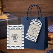 Navy Blue Mustache Pattern Happy Father's Day Karte