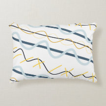 Navy Blue Mustard Yellow Abstrakt Pattern