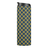 NAVY BLUE & MUSTARD YELLOW DIAMOND PATTERN THERMOSBECHER (Nach rechts gedreht)
