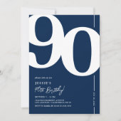 Navy Blue N90. Geburtstagsparty Einladung (Vorderseite)
