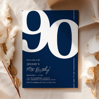 Navy Blue N90. Geburtstagsparty Einladung