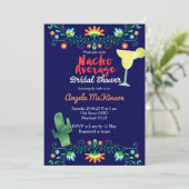 Navy Blue Nacho Average Bridal Dusche Einladung (Stehend Vorderseite)